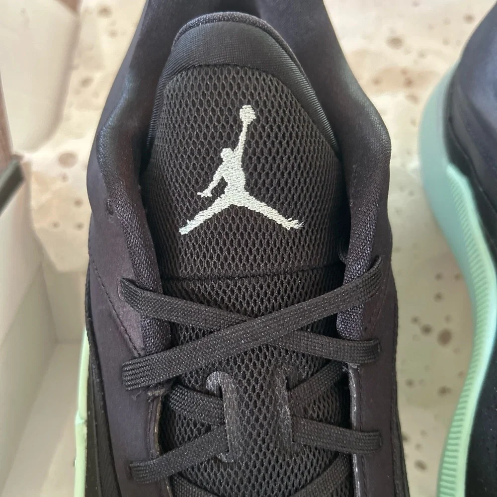 Jordan Men’s Athletic Shoes Black Mint with Red Accents